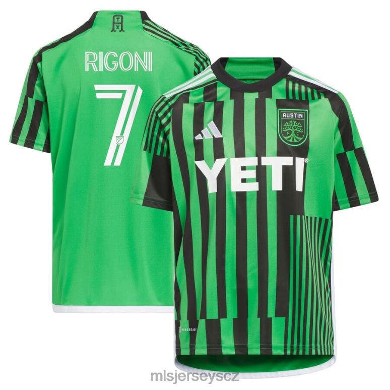 MLS Jerseys replika dresu austin fc emiliano rigoni adidas green 2023 las voces kit děti trikot ZN2H01106