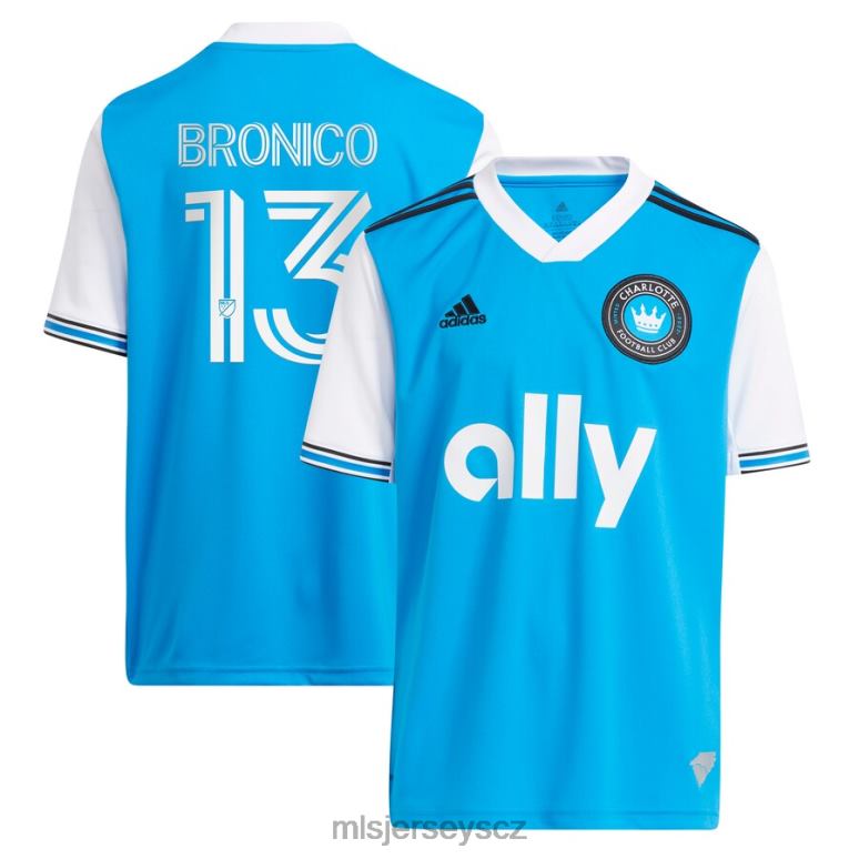 MLS Jerseys charlotte fc brandt bronico adidas blue 2023 nově ražená replika hráčského dresu děti trikot ZN2H01158