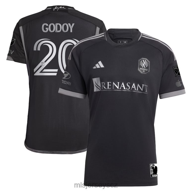 MLS Jerseys nashville sc anibal godoy adidas black 2023 muž v černém dresu autentického hráče muži trikot ZN2H01398