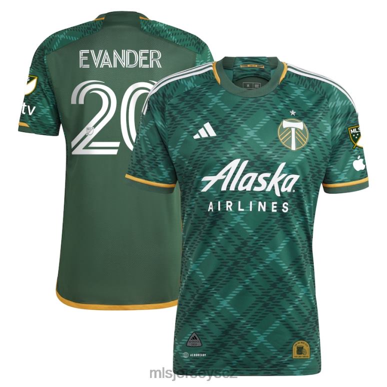 MLS Jerseys portland timbers evander adidas green 2023 portland kostkovaná sada autentický dres muži trikot ZN2H0456