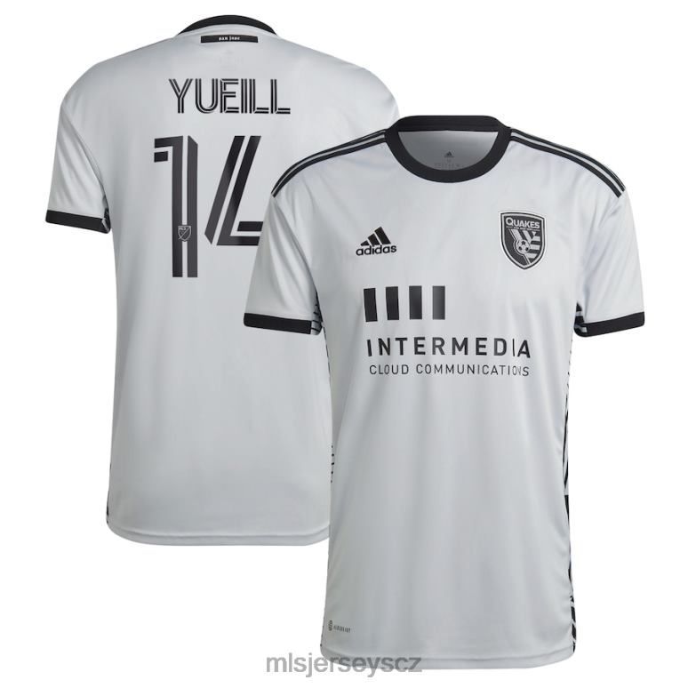 MLS Jerseys san jose zemětřesení jackson yueill adidas grey 2022 sada pro tvůrce replika hráčského dresu muži trikot ZN2H01498
