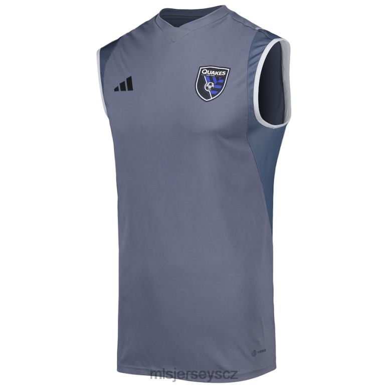 MLS Jerseys san jose earthquakes adidas grey 2023 tréninkový dres bez rukávů na hřišti muži trikot ZN2H0341