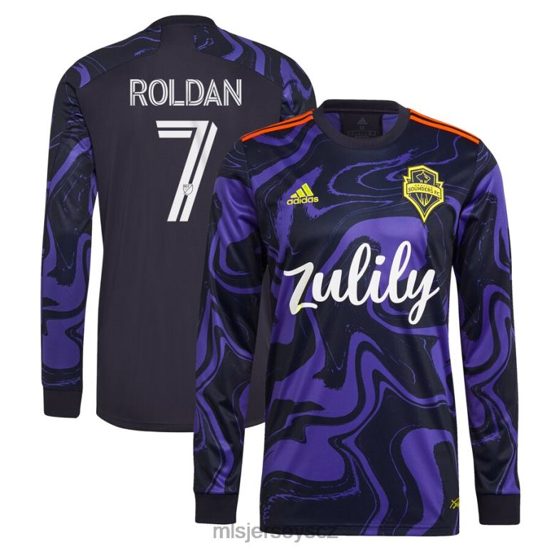 MLS Jerseys seattle sounders fc cristian roldan adidas purple 2021 kit jimi hendrix s dlouhým rukávem replika hráčského dresu muži trikot ZN2H0443
