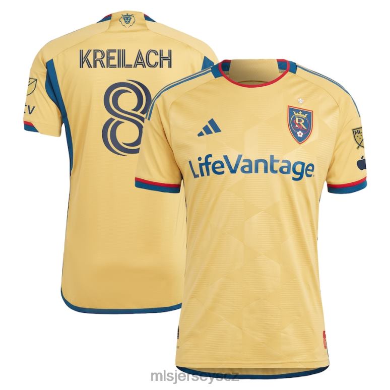 MLS Jerseys skutečné slané jezero damir kreilach adidas gold 2023 the beehive state kit autentický hráčský dres muži trikot ZN2H0791