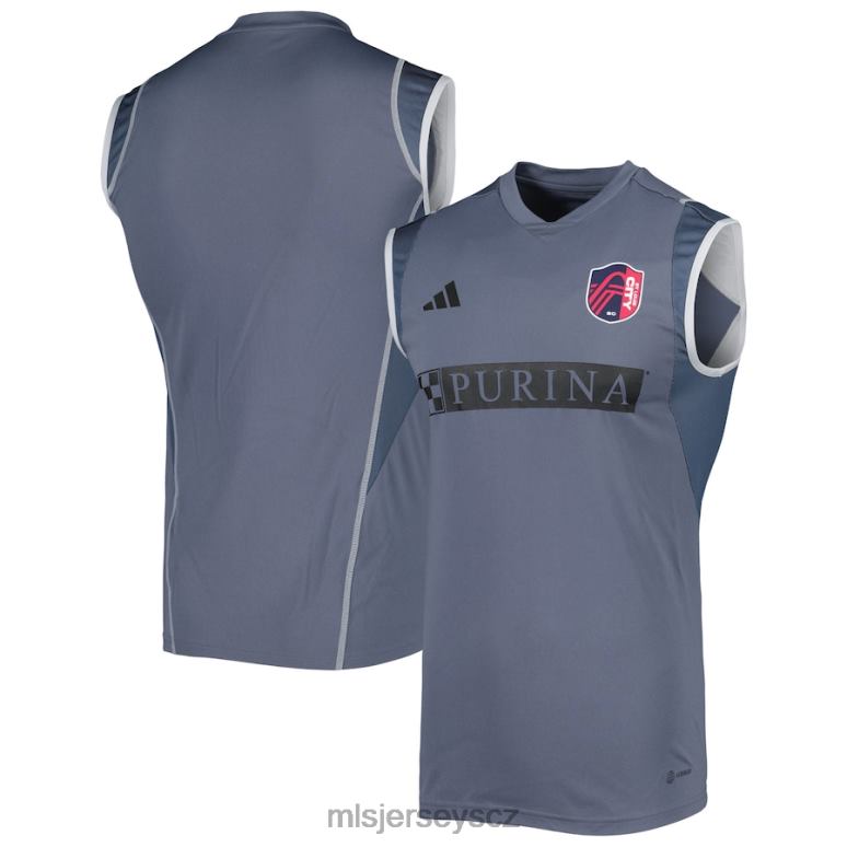 MLS Jerseys Svatý. louis city sc adidas šedý 2023 tréninkový dres na hřiště bez rukávů muži trikot ZN2H0247