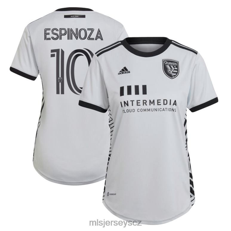 MLS Jerseys san jose zemětřesení cristian espinoza adidas grey 2022 kit pro tvůrce replika hráčského dresu ženy trikot ZN2H01293